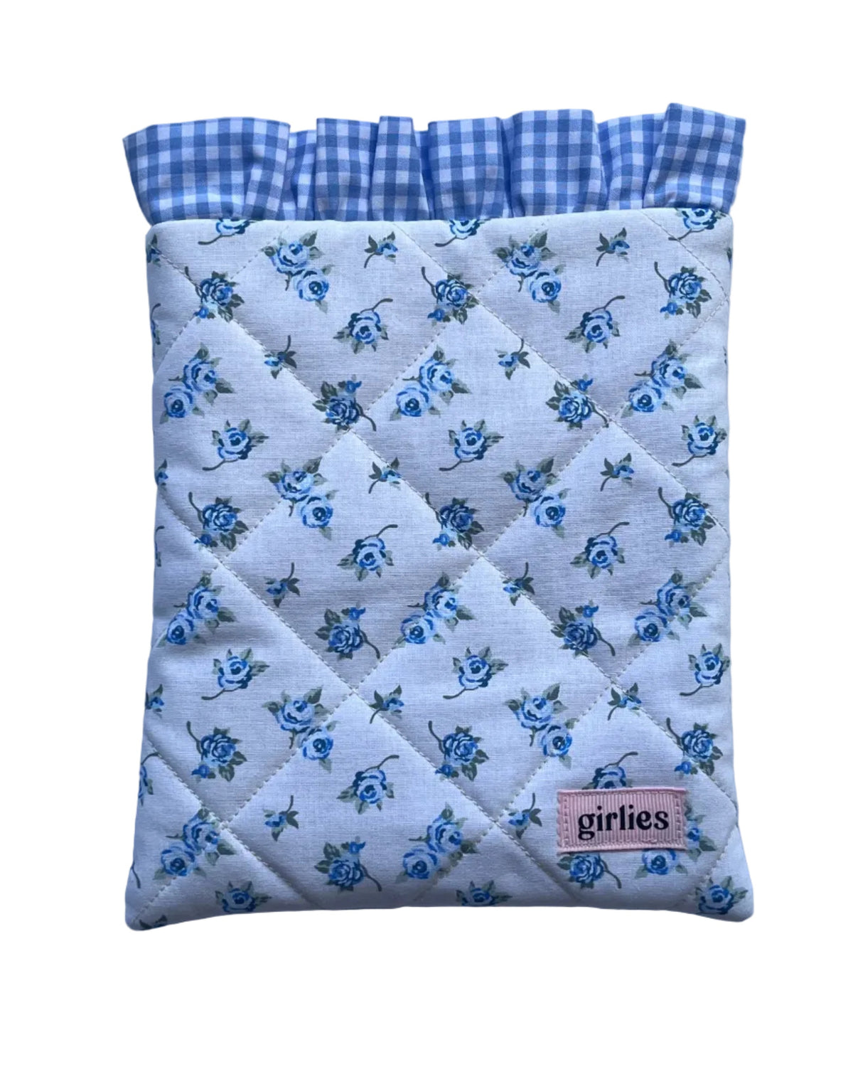 Blue Floral x Gingham Kindle Sleeve