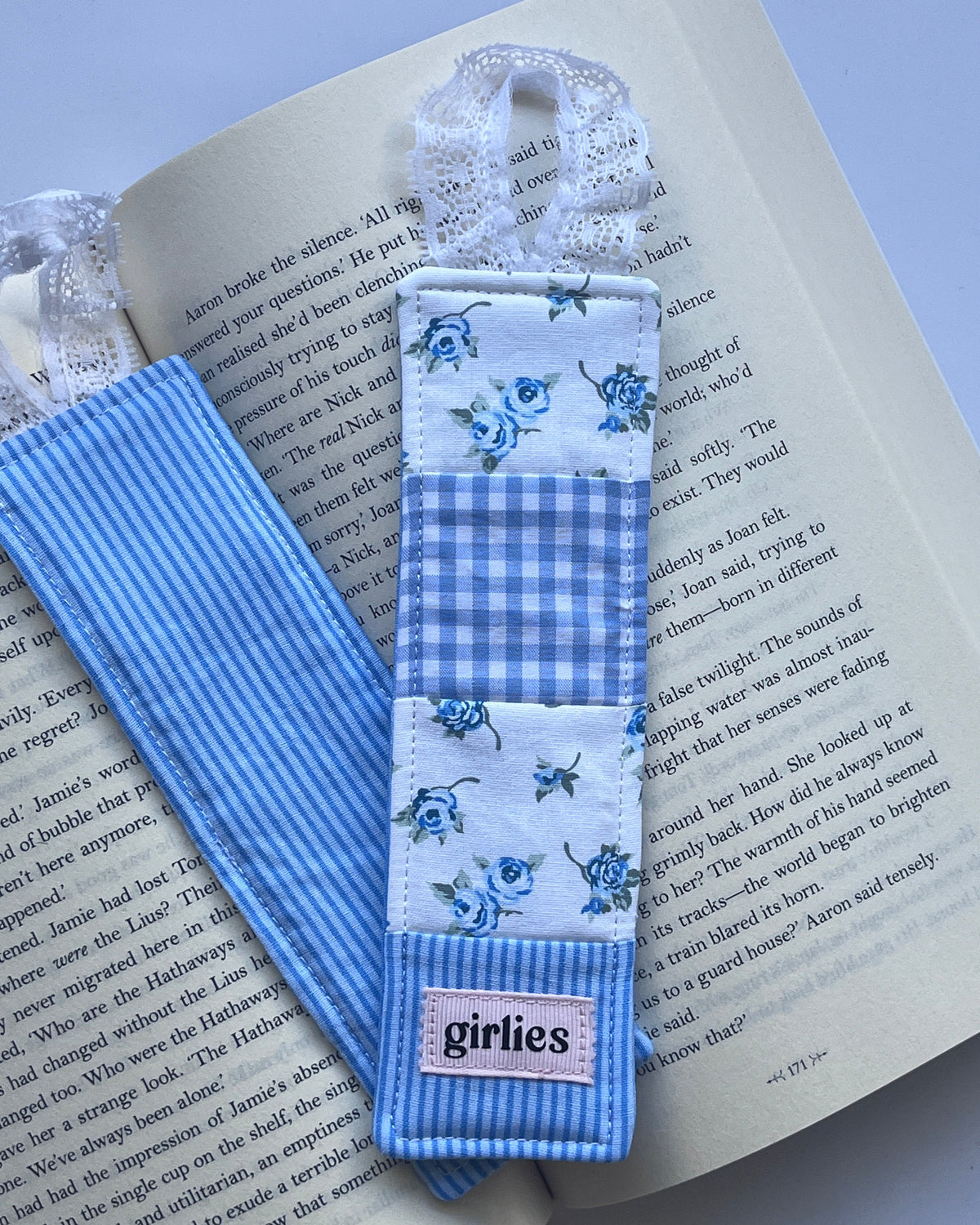 Blue Patchwork Bookmark