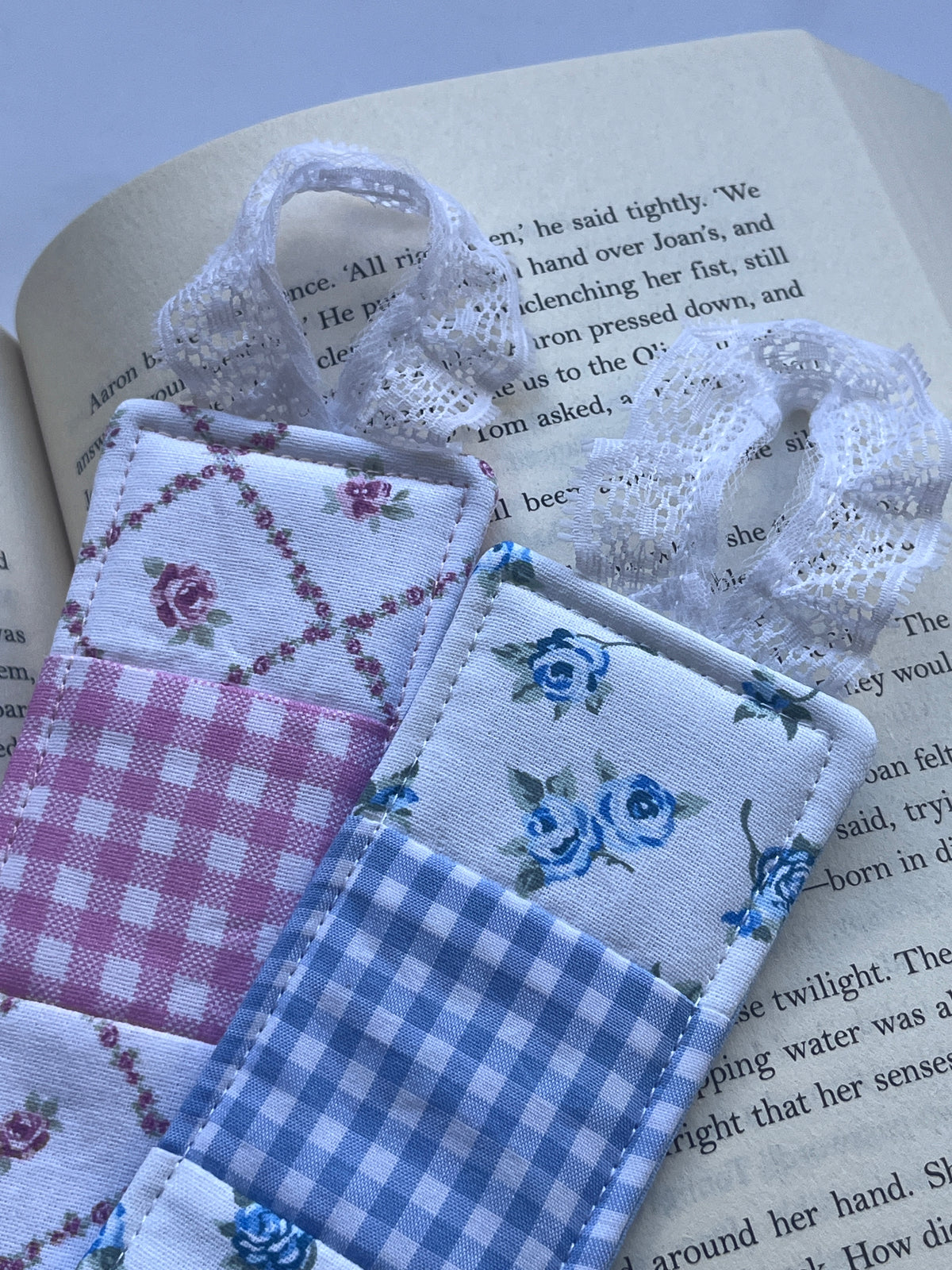 Blue Patchwork Bookmark