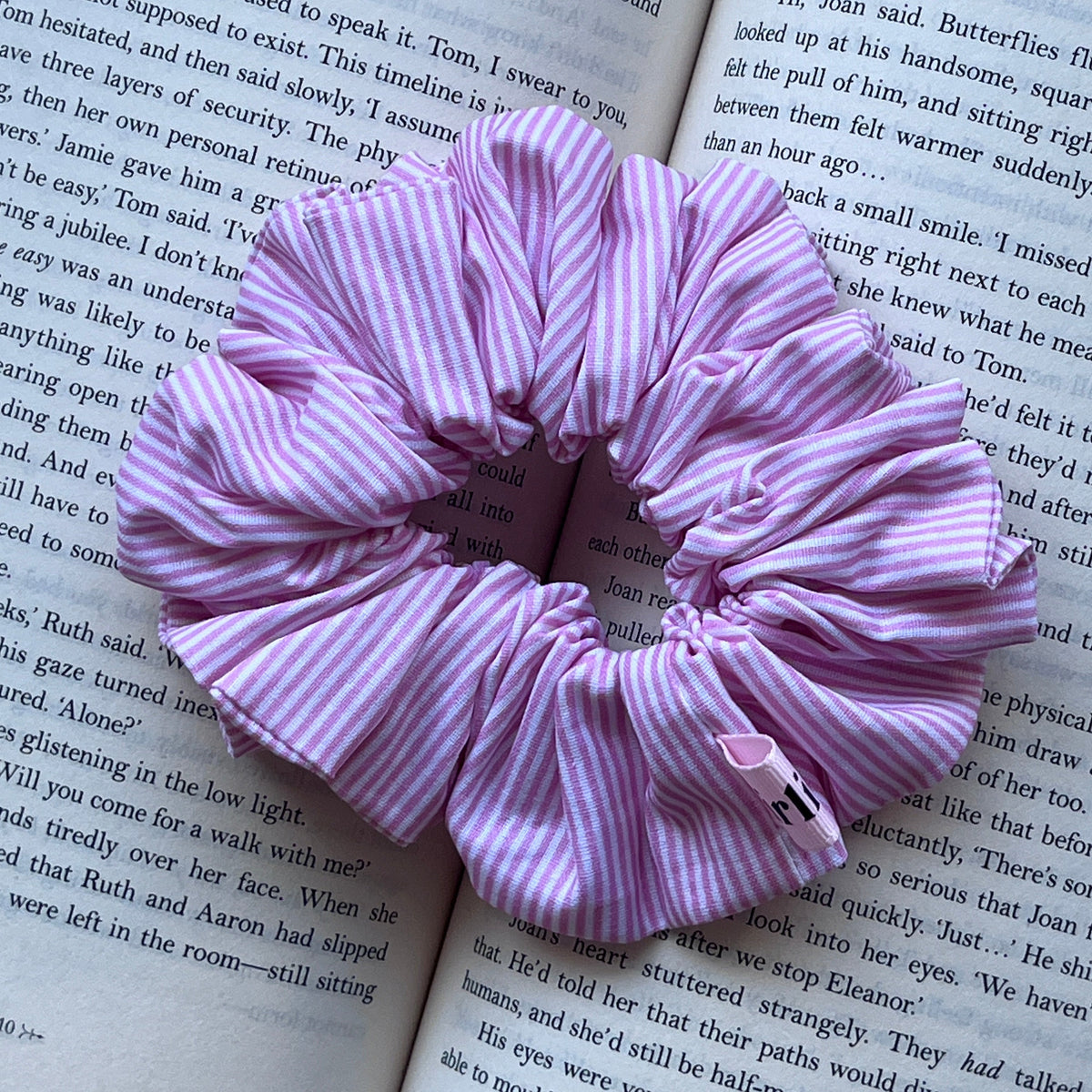 Baby Pink Stripe Scrunchie