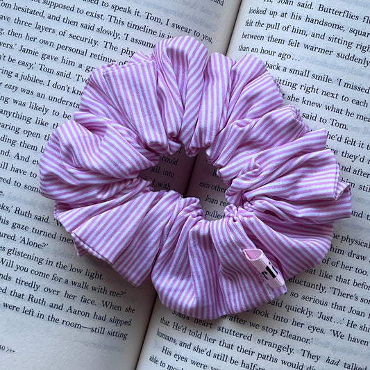 Baby Pink Stripe Scrunchie