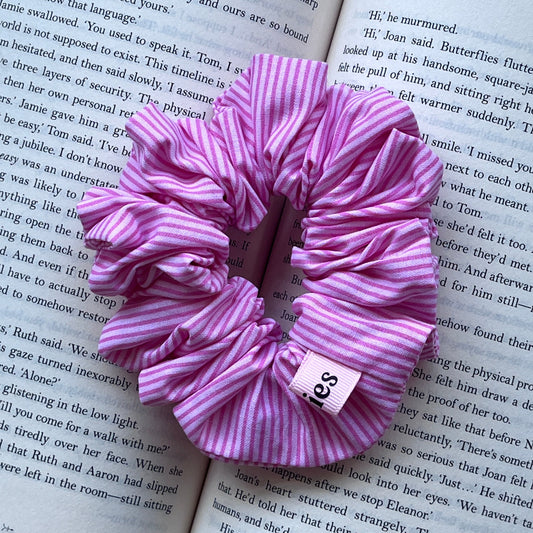 Barbie Pink Stripe Scrunchie