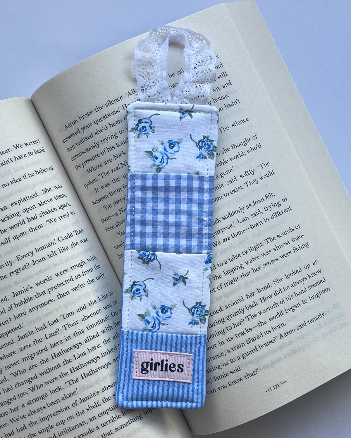Blue Patchwork Bookmark