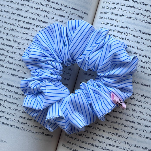 Blue Pinstripe Scrunchie