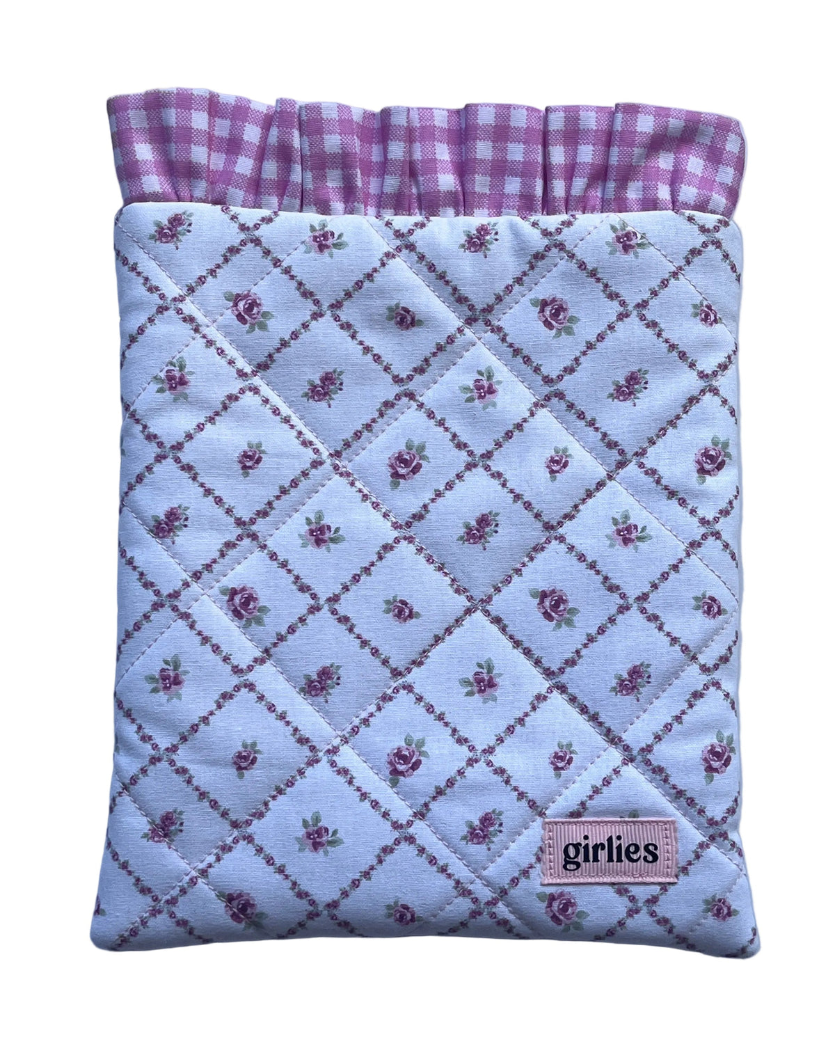 Pink Floral x Gingham Kindle Sleeve