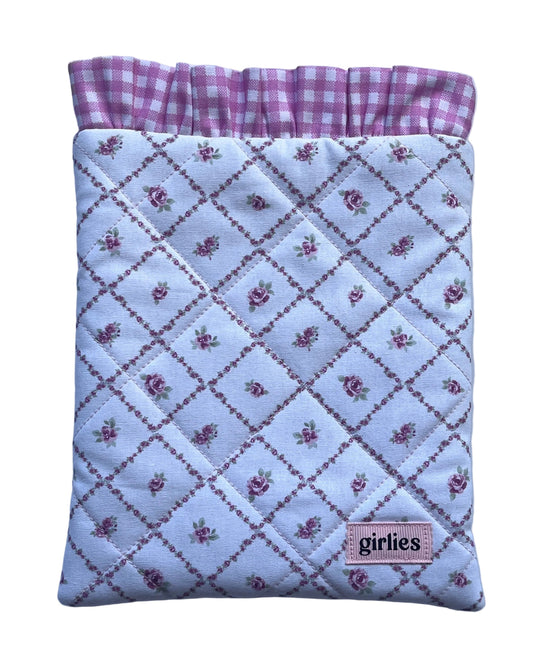 Pink Floral x Gingham Kindle Sleeve