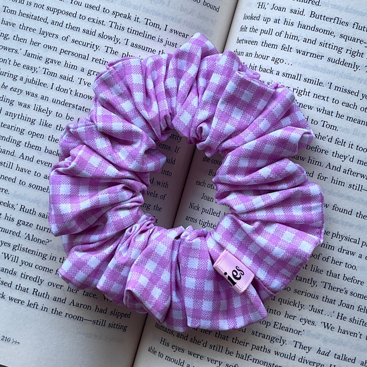 Pink Gingham Scrunchie
