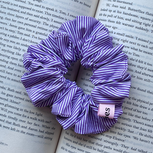 Purple Stripe Scrunchie